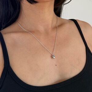 Tiny Acorn Pendant 925 Sterling Silver Stamped 18 Inches Chain Necklace